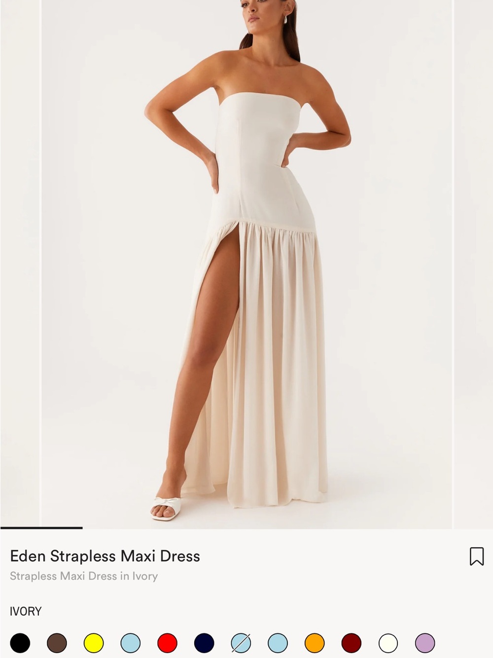 Peppermayo Strapless Maxi Dress in Ivory